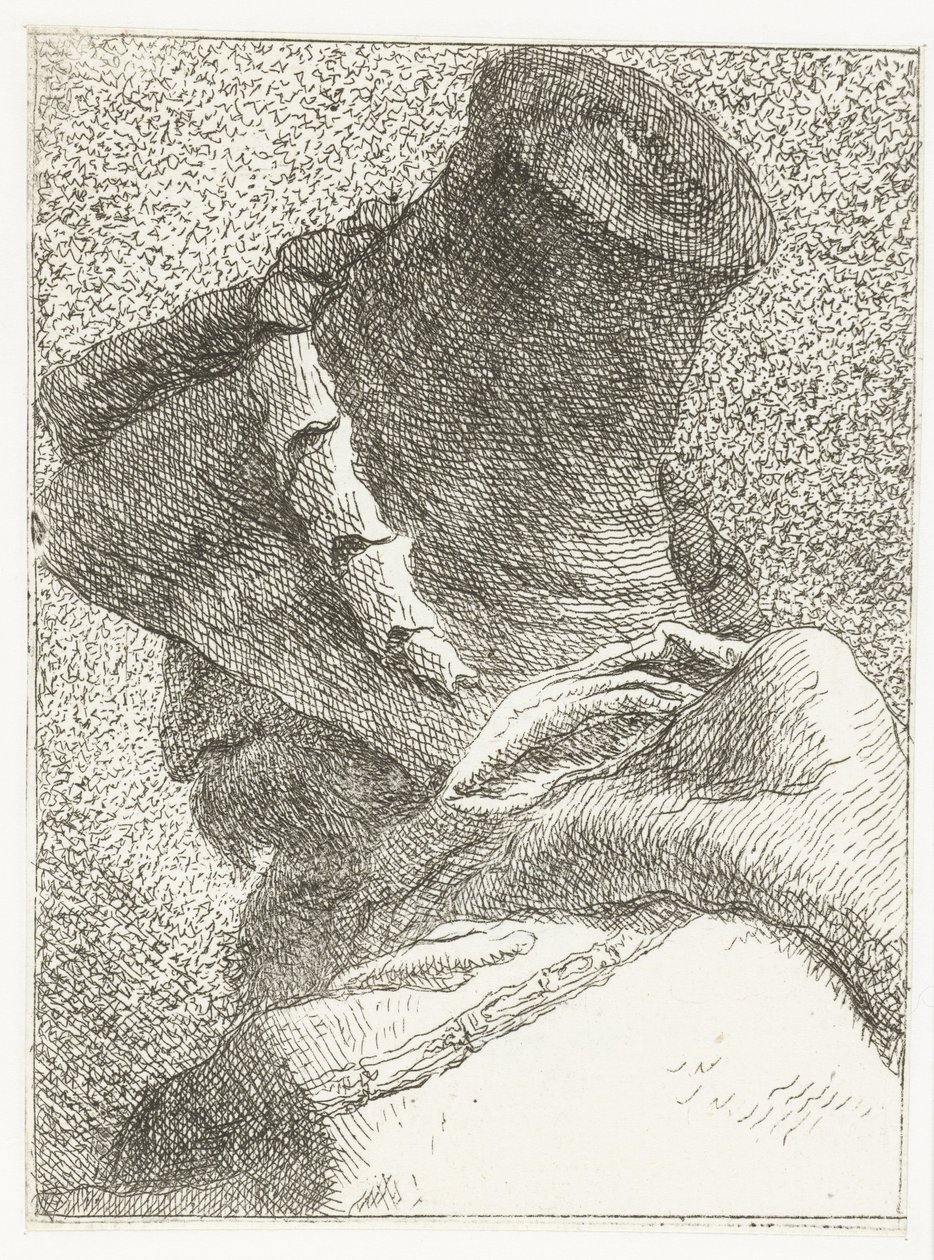 Kafası olan adam şapkayla döndü Kafaların toplanması (dizi başlığı) Raccolta di Teste (dizi adı) by Giovanni Domenico Tiepolo