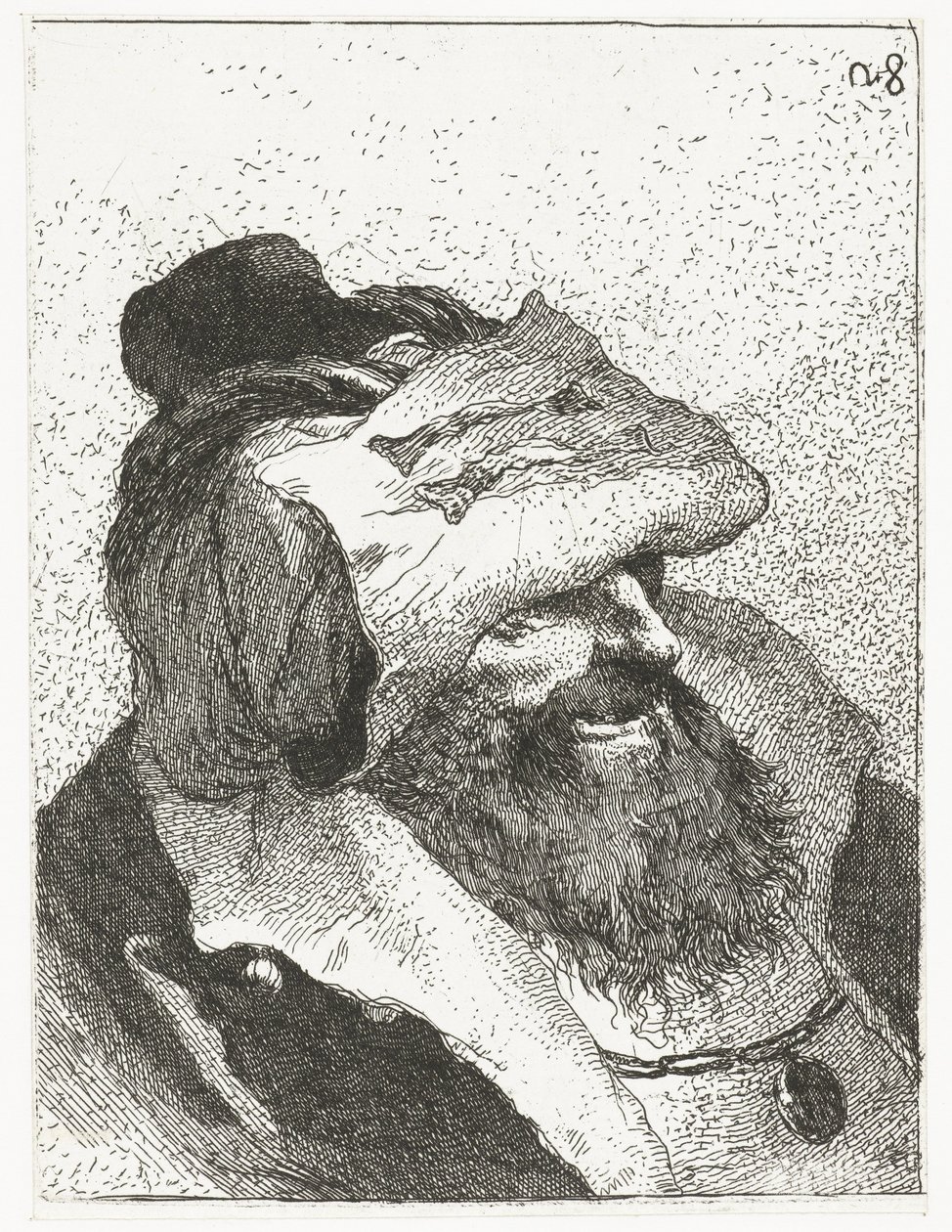 Kıvrılmış şapkalı adam Kafaların toplanması (dizi başlığı) Raccolta di Teste (dizi adı) by Giovanni Domenico Tiepolo