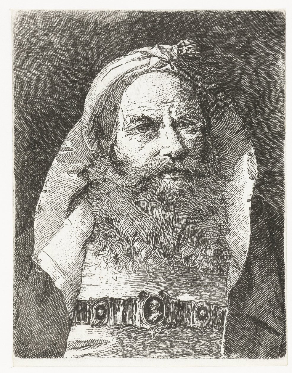 Küçük türbanlı adam Kafaların toplanması (dizi başlığı) Raccolta di Teste (dizi adı) by Giovanni Domenico Tiepolo