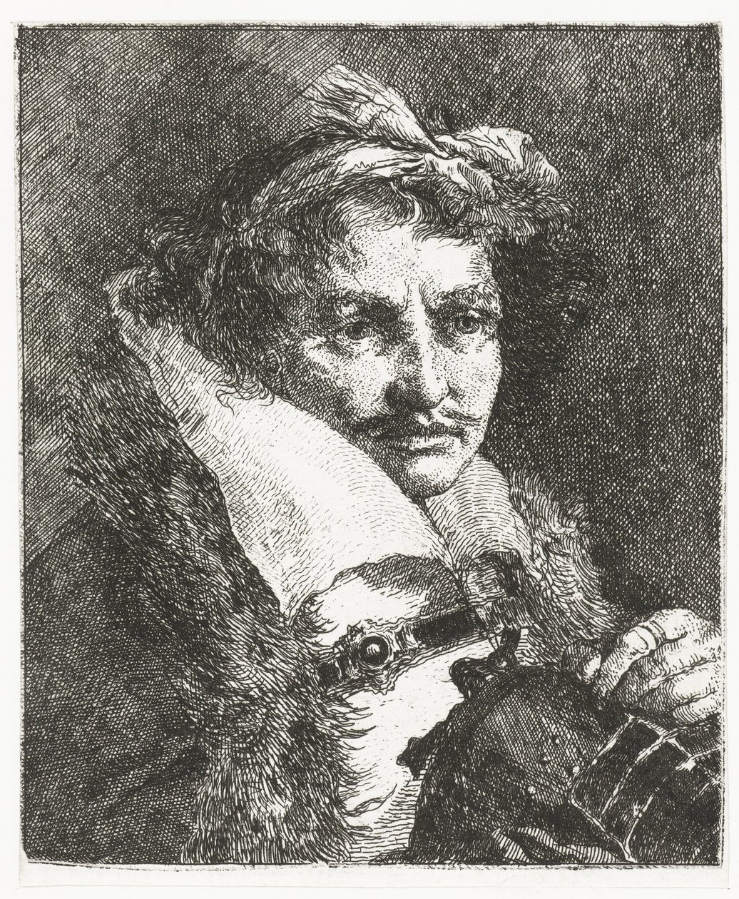 Bıyıklı ve kasklı adam Kafaların toplanması (dizi başlığı) Raccolta di Teste (dizi adı) by Giovanni Domenico Tiepolo