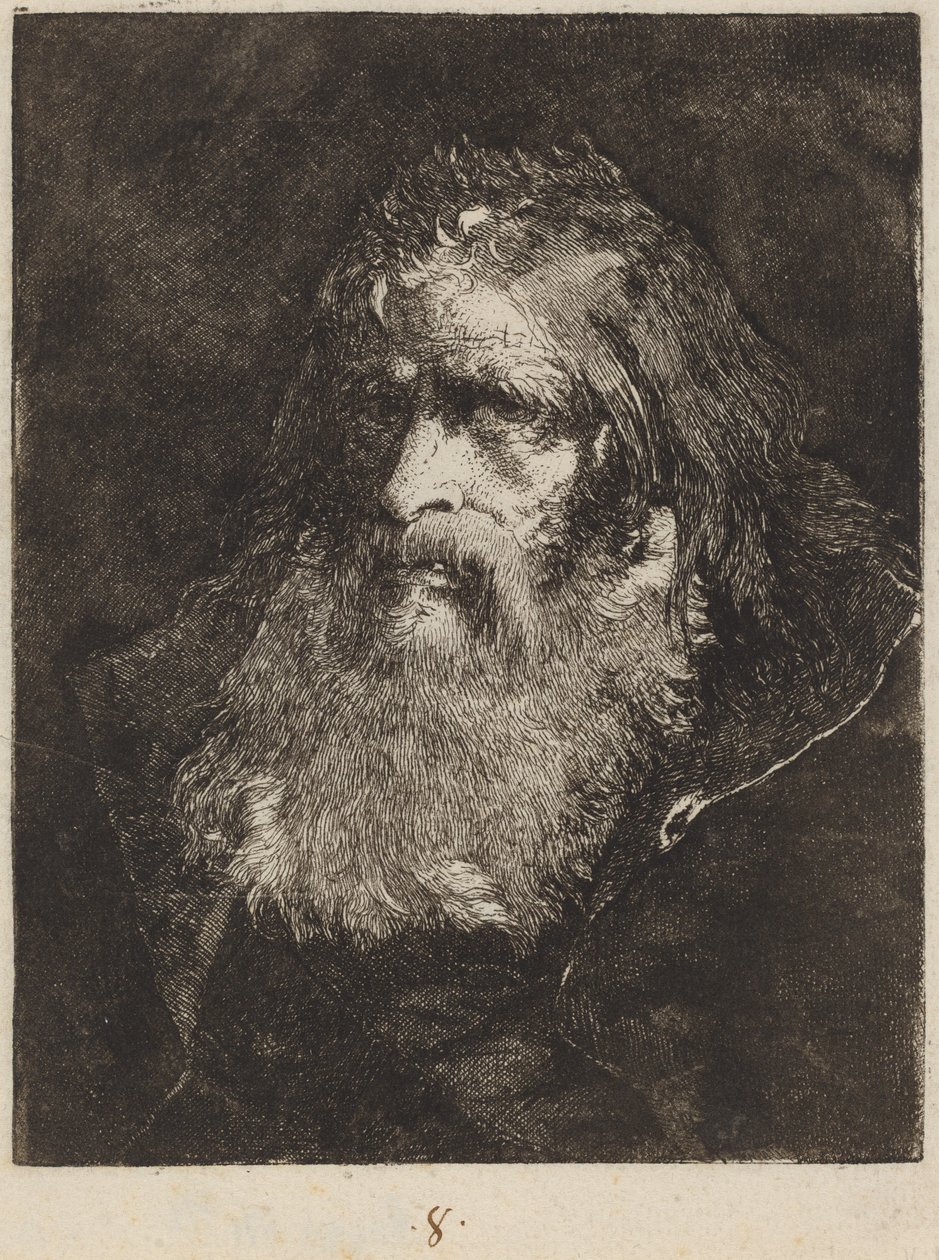 Çıplak kafalı yaşlı adam by Giovanni Domenico Tiepolo