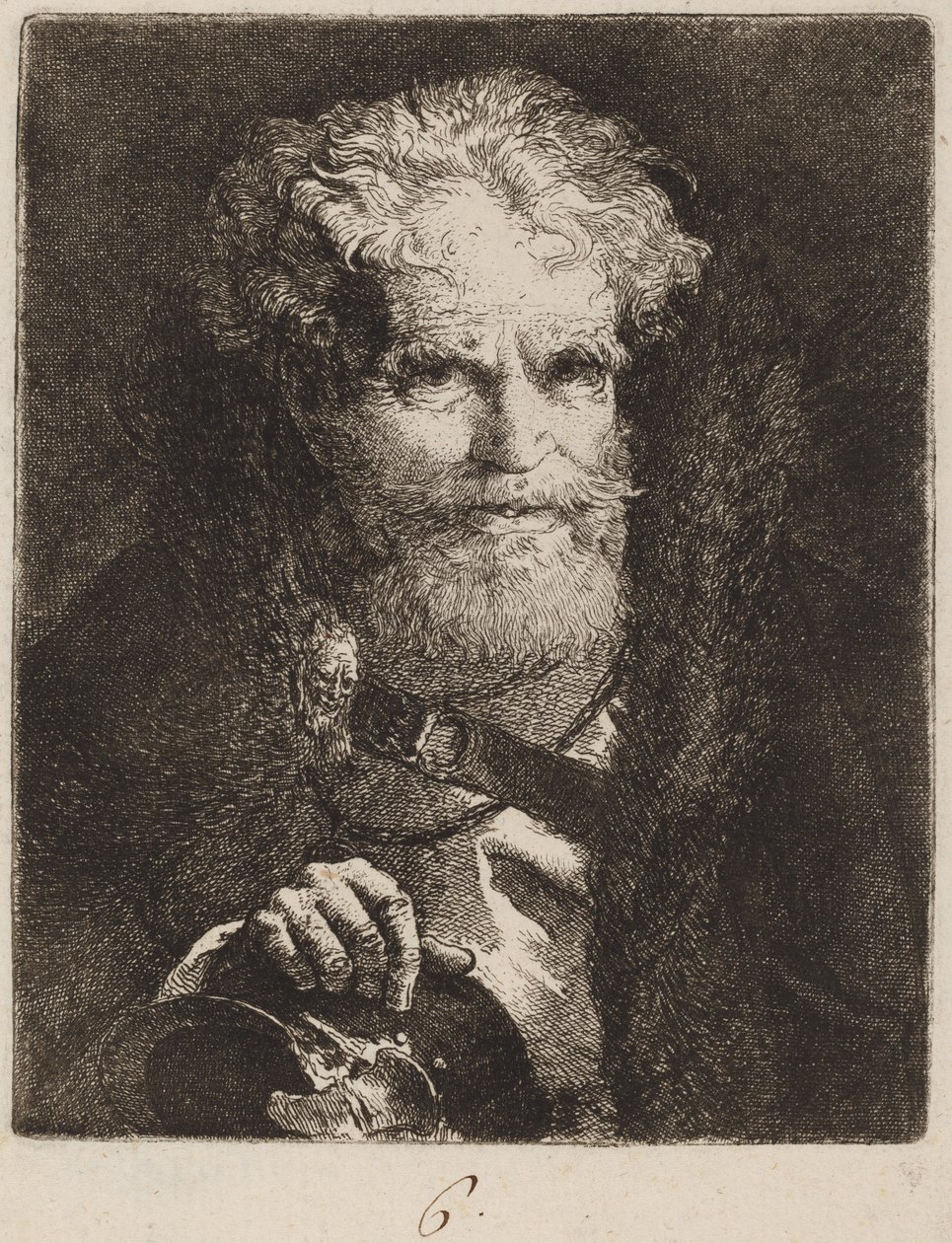 Kasklı Yaşlı Adam by Giovanni Domenico Tiepolo