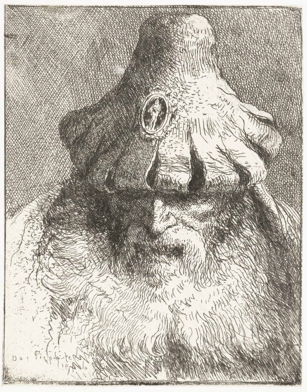 Kesik ağızlı konik başlıklı yaşlı adam Kafa koleksiyonu (dizi başlığı) Raccolta di Teste (dizi başlığı) by Giovanni Domenico Tiepolo