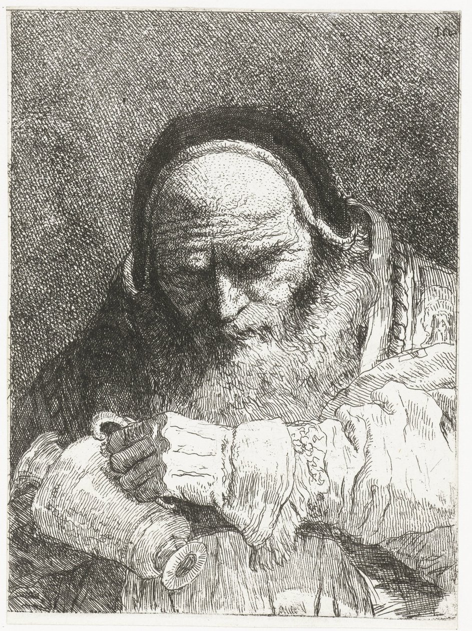 sürahi ile Papa Kafaların toplanması (dizi başlığı) Raccolta di Teste (dizi adı) by Giovanni Domenico Tiepolo