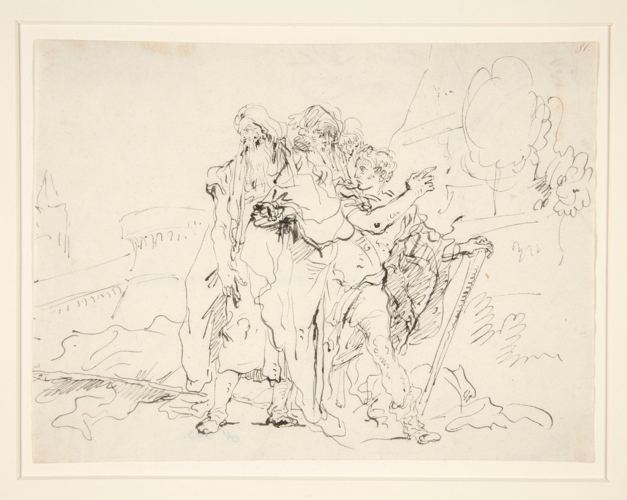 Truva Surları Dışındaki Priam ve Yoldaşları by Giovanni Domenico Tiepolo