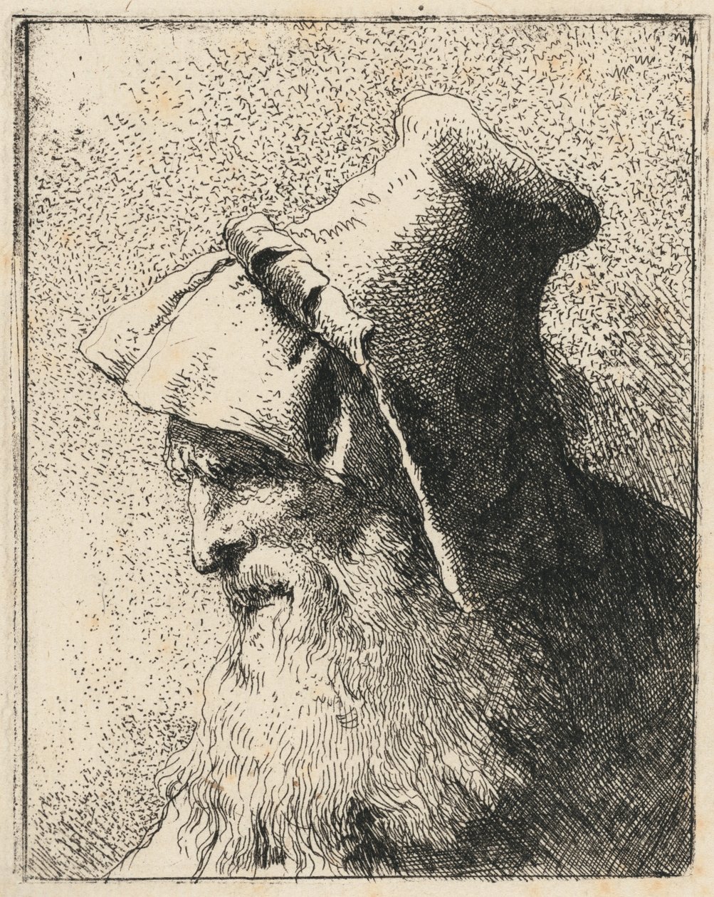 Sakallı Yaşlı Bir Adamın Profili by Giovanni Domenico Tiepolo