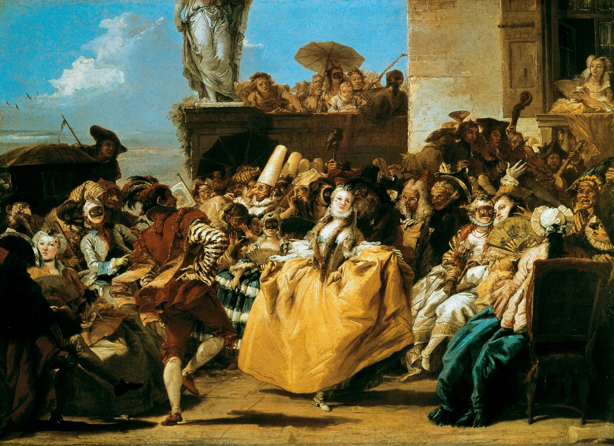 Karnaval sahnesi veya Le menuet 1754 by Giovanni Domenico Tiepolo