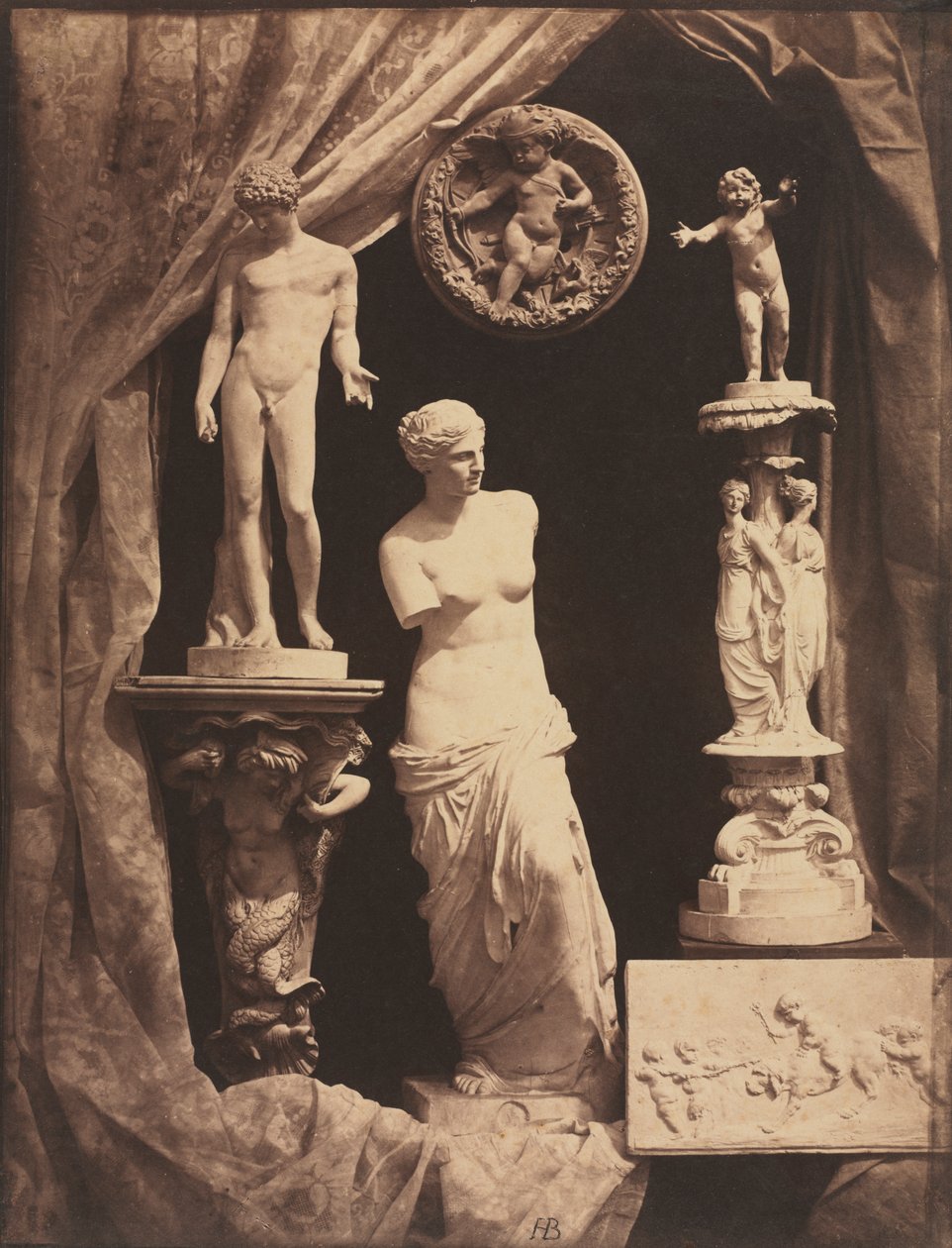Heykel ve Perdeli Natürmort by Giovanni Domenico Tiepolo