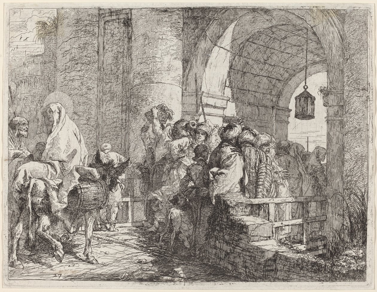 Kutsal Ailenin Şehir Kapısına Gelmesi by Giovanni Domenico Tiepolo