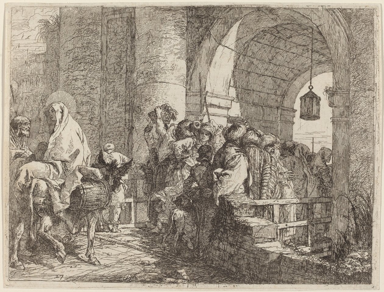 Kutsal Ailenin Şehir Kapısına Gelmesi by Giovanni Domenico Tiepolo