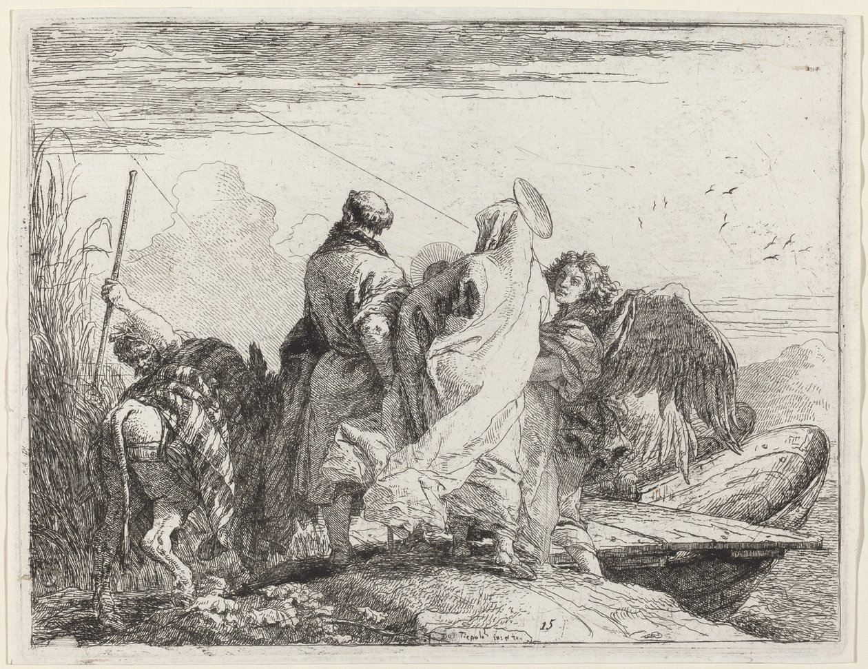 Kutsal Aile Binmeye Hazırlanıyor by Giovanni Domenico Tiepolo