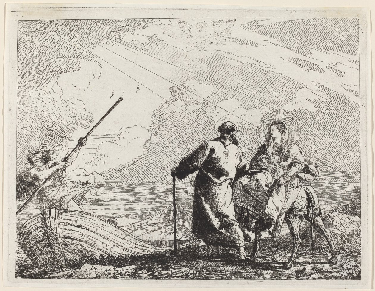 Nehrin Kıyısındaki Kutsal Aile by Giovanni Domenico Tiepolo
