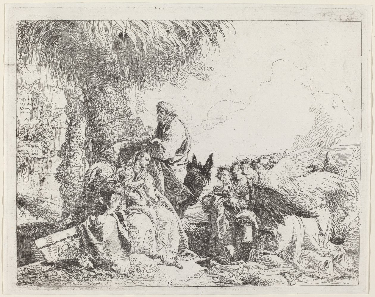 Sevgi dolu Meleklerle Uçuşta Kalanlar by Giovanni Domenico Tiepolo