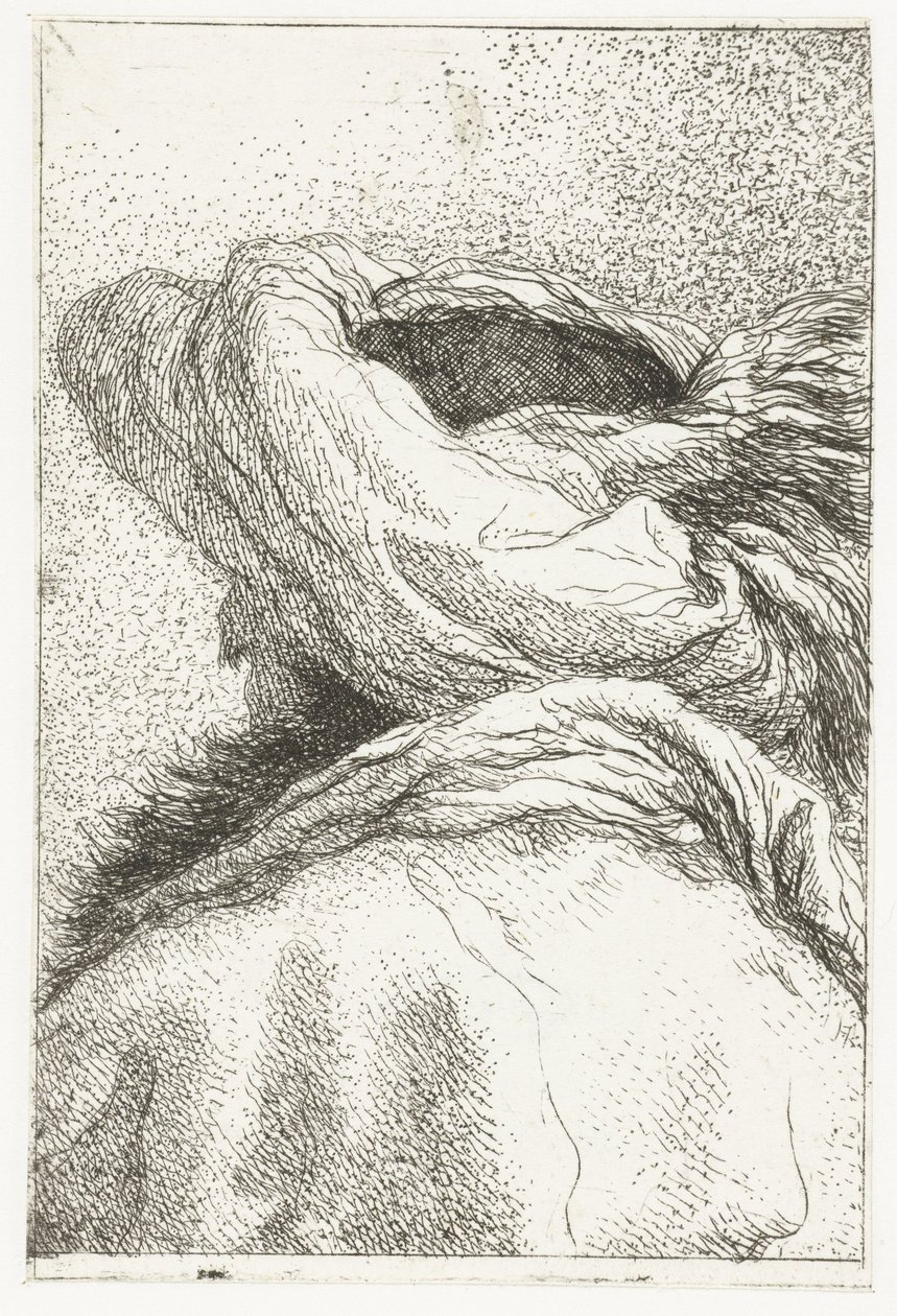 Türbanlı kafalı Türk erkeği geri döndü Kafaların toplanması (dizi başlığı) Raccolta di Teste (dizi adı) by Giovanni Domenico Tiepolo