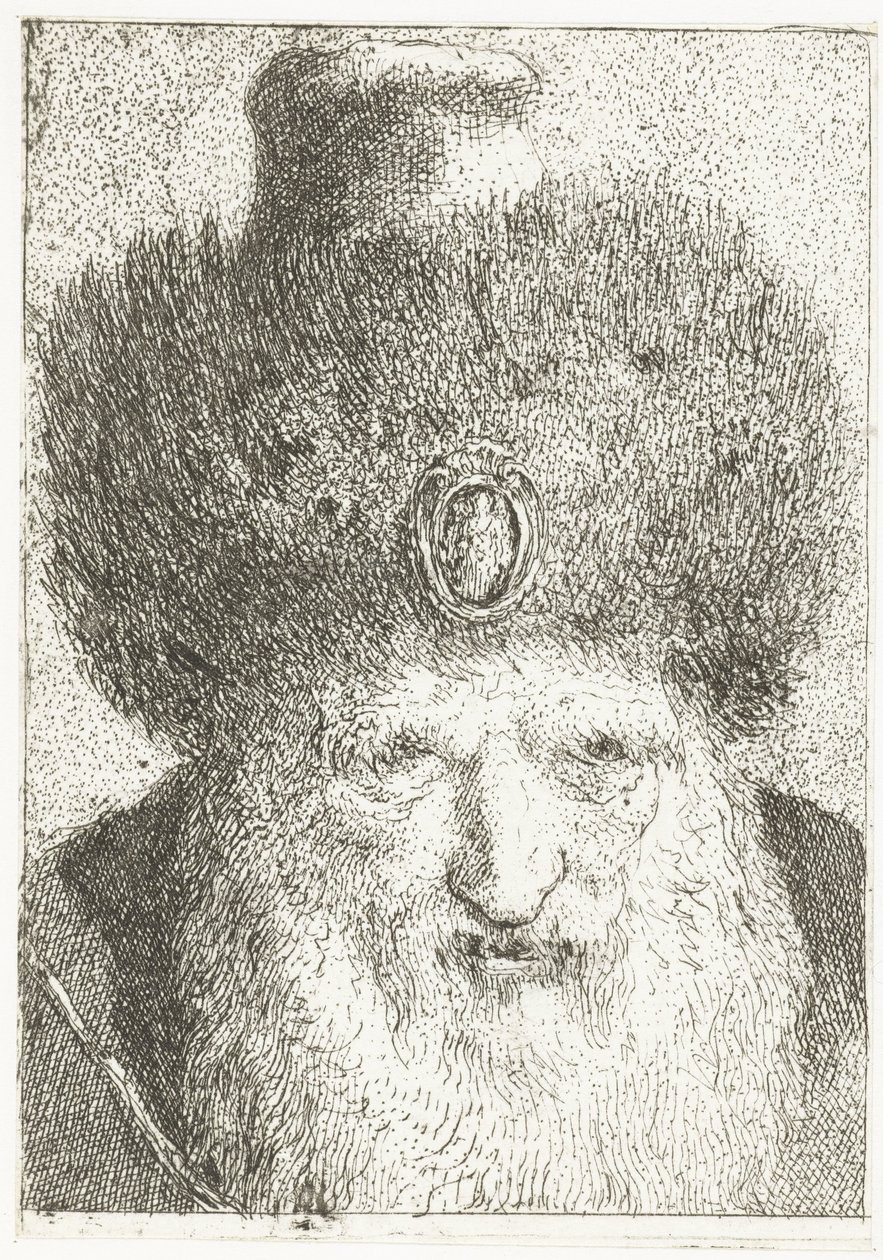 Kürk şapkalı Türk erkeği Kafaların toplanması (dizi başlığı) Raccolta di Teste (dizi adı) by Giovanni Domenico Tiepolo