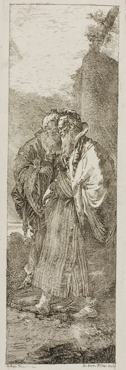 iki yaşlı adam by Giovanni Domenico Tiepolo