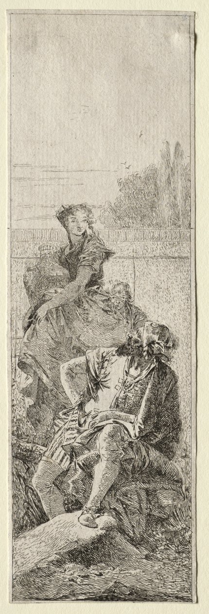 iki köylü by Giovanni Domenico Tiepolo