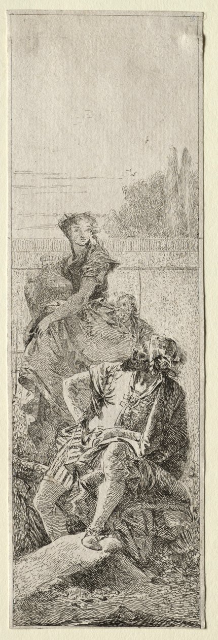 İki Köylü. by Giovanni Domenico Tiepolo
