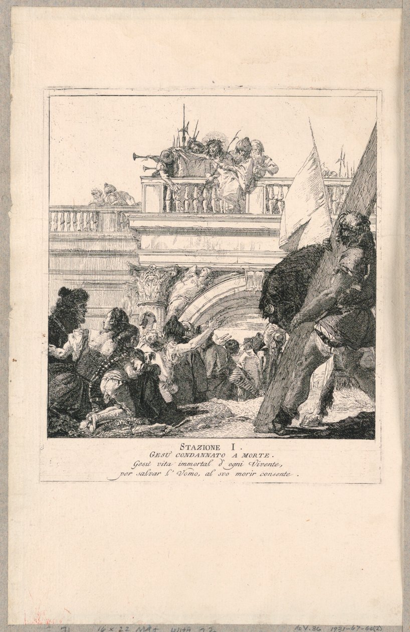 Via crucis - İstasyon I, İsa Ölüme Mahkûm Edildi by Giovanni Domenico Tiepolo