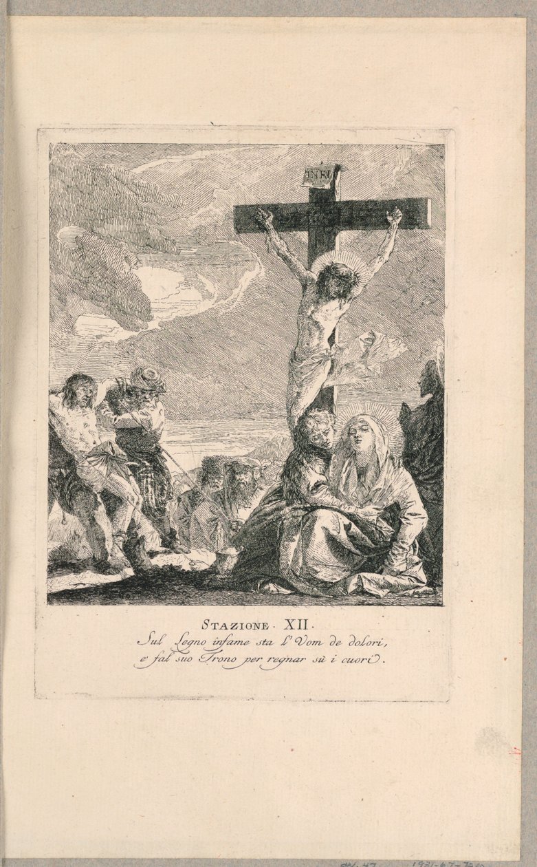 Via crucis - İstasyon XII, Çarmıha Gerilme by Giovanni Domenico Tiepolo