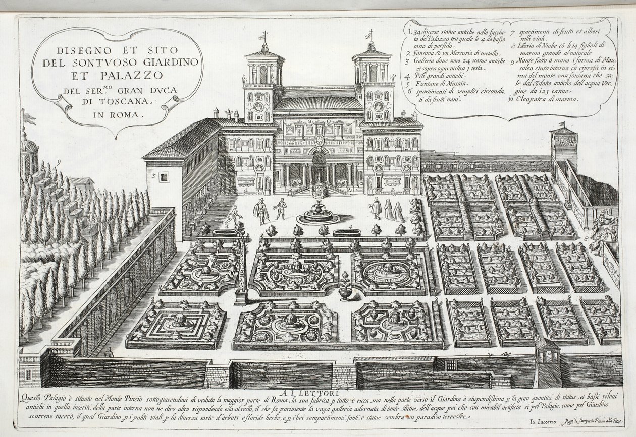 Bahçeler ve Toskana Büyük Dükü Sarayı, Roma by Giovanni Domenico de