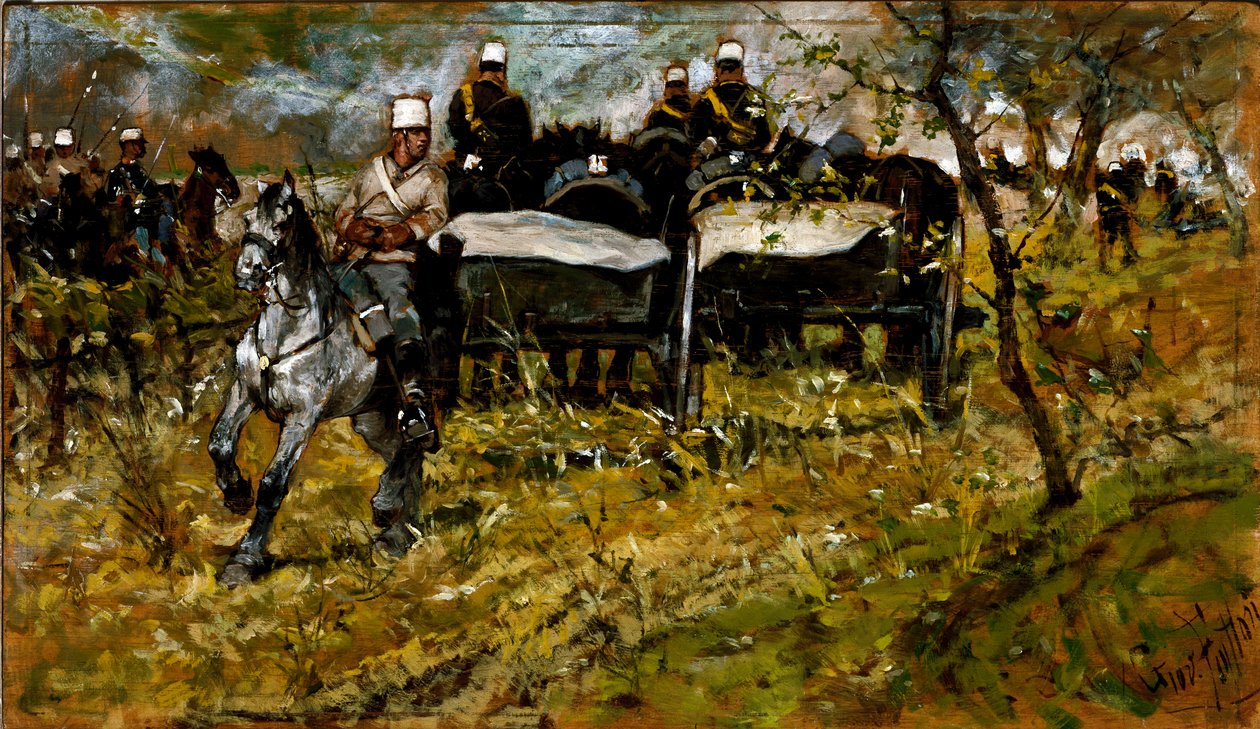 Topçu manevrası. Giovanni Fattori