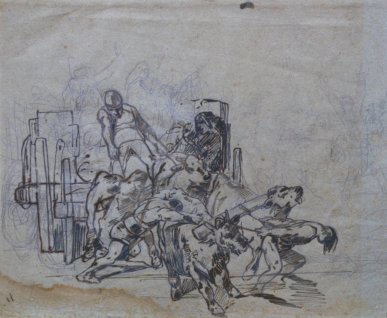 Dört öküz arabası by Giovanni Fattori