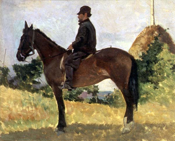 Diego Martelli at sırtında by Giovanni Fattori