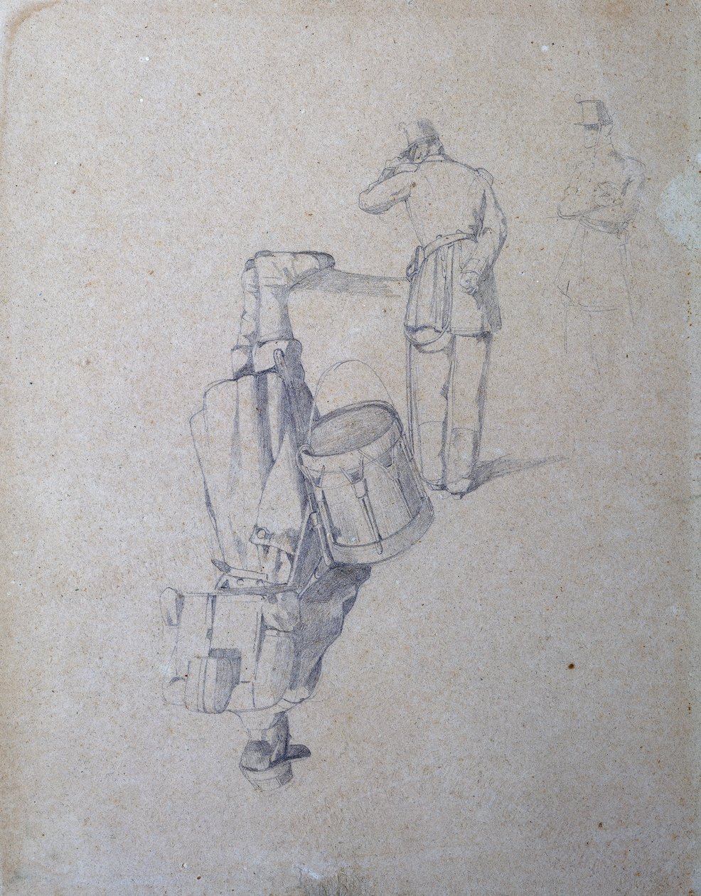 Davulcu ve iki asker by Giovanni Fattori