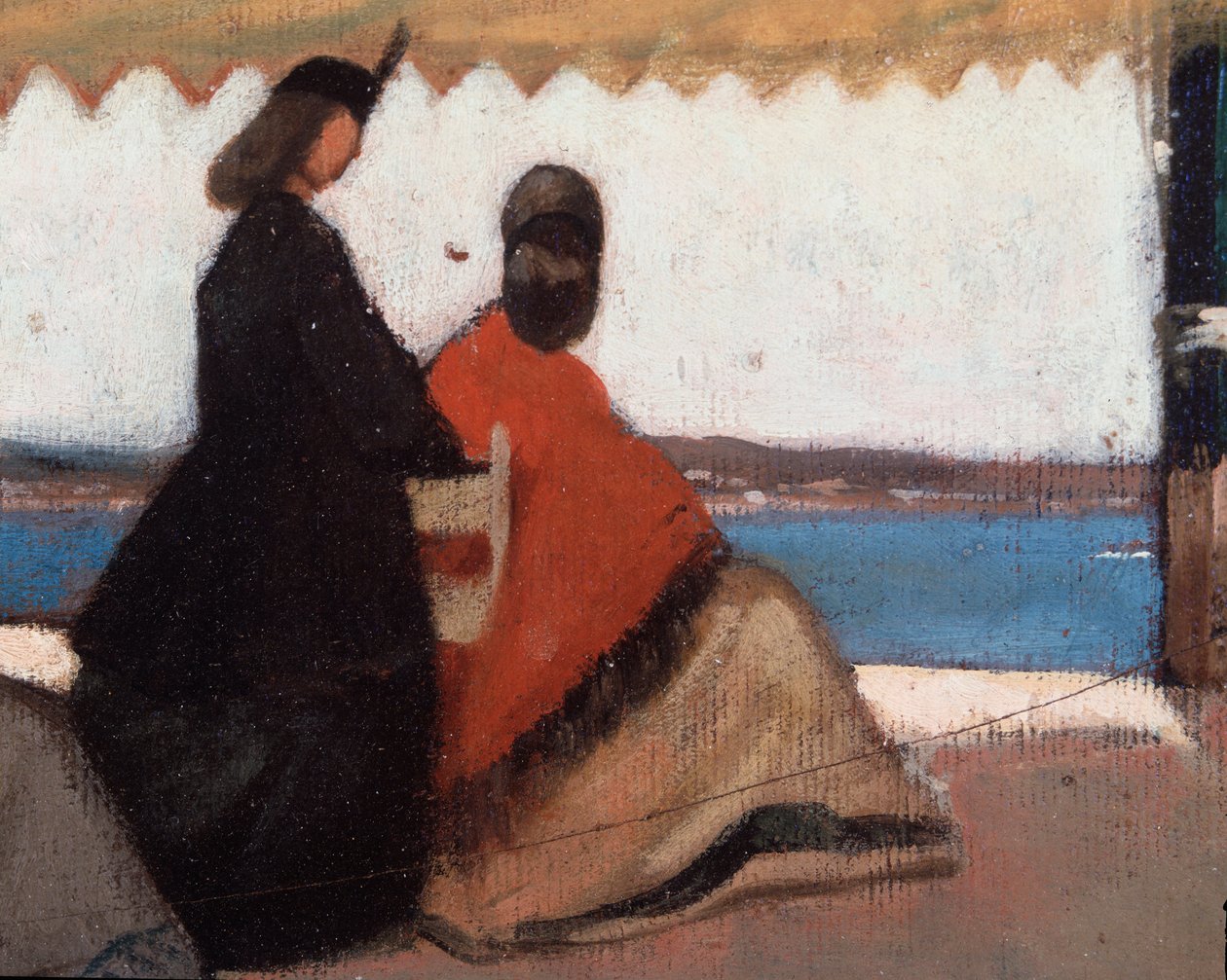 La rotunda de Palmieri (La Rotonda di Palmieri) (detay) by Giovanni Fattori