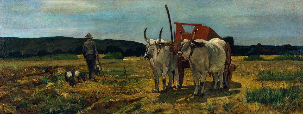 Maremma Toskana, Giovanni Fattori (1825-1908), tuval üzerine yağlı boya, 77.5X205.7 cm by Giovanni Fattori