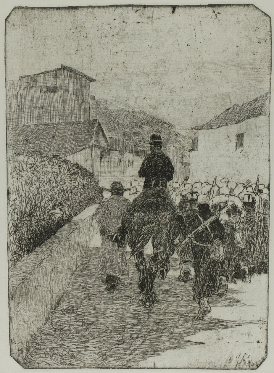 askeri gezinti by Giovanni Fattori