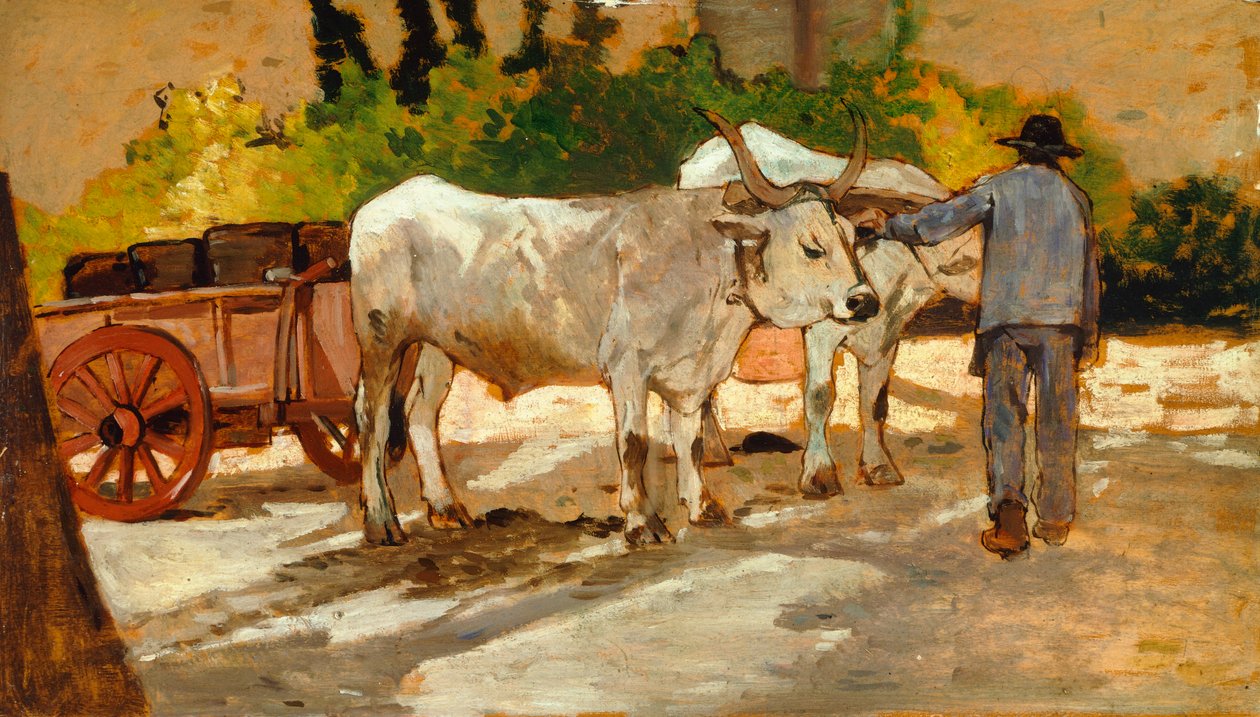 Avluda öküz, Giovanni Fattori (1825-1908) by Giovanni Fattori
