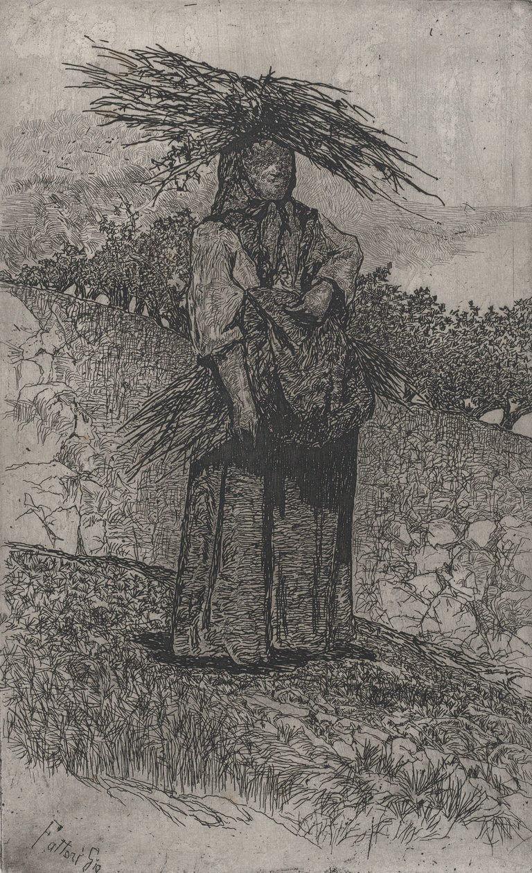 Çubuk toplayan köylü kadın, 1884-1908. by Giovanni Fattori