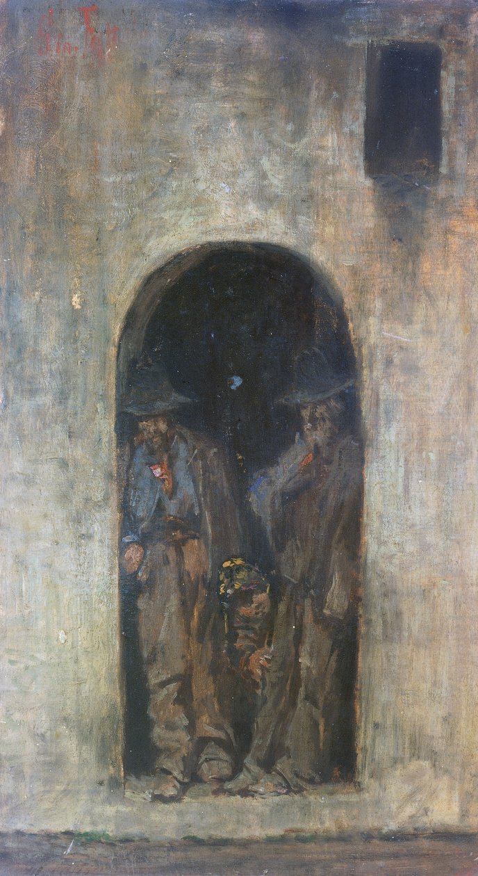 Kömür brülörleri veya Maremma çalışanları by Giovanni Fattori