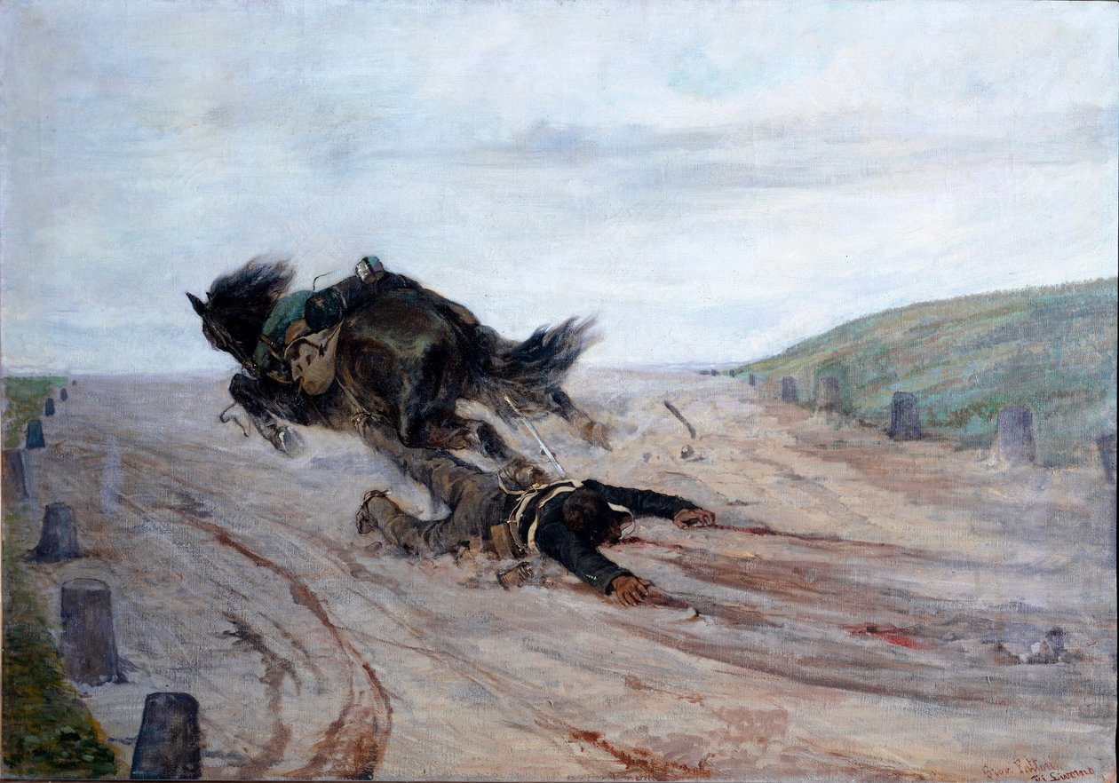 Atın ayağı At düşer. Tablo Giovanni Fattori (1825-1908) 1878-1879 Dim.90x130 cm Floransa, Modern Sanat Galerisi by Giovanni Fattori
