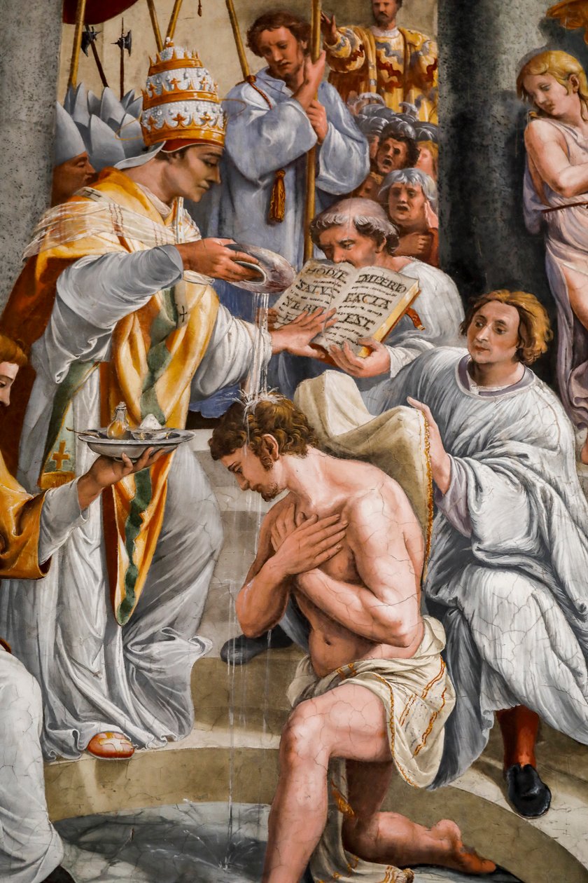 Konstantin Vaftizi Papa Sylvester tarafından 1. 1517-1524 (fresk) by Giovanni Francesco (c.1488 1528) Penni