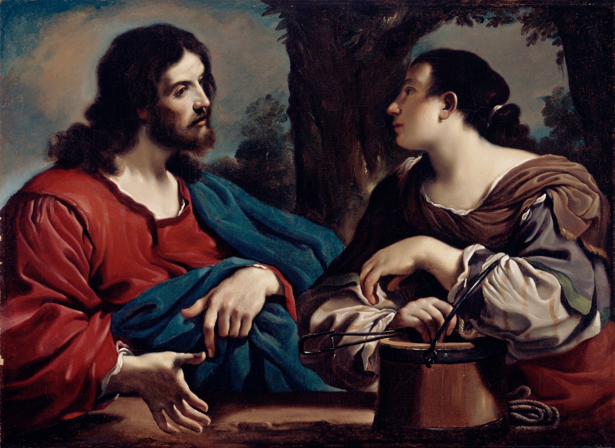 İsa ve Samiriyeli Kadın, c.1620 by Giovanni Francesco Barbieri