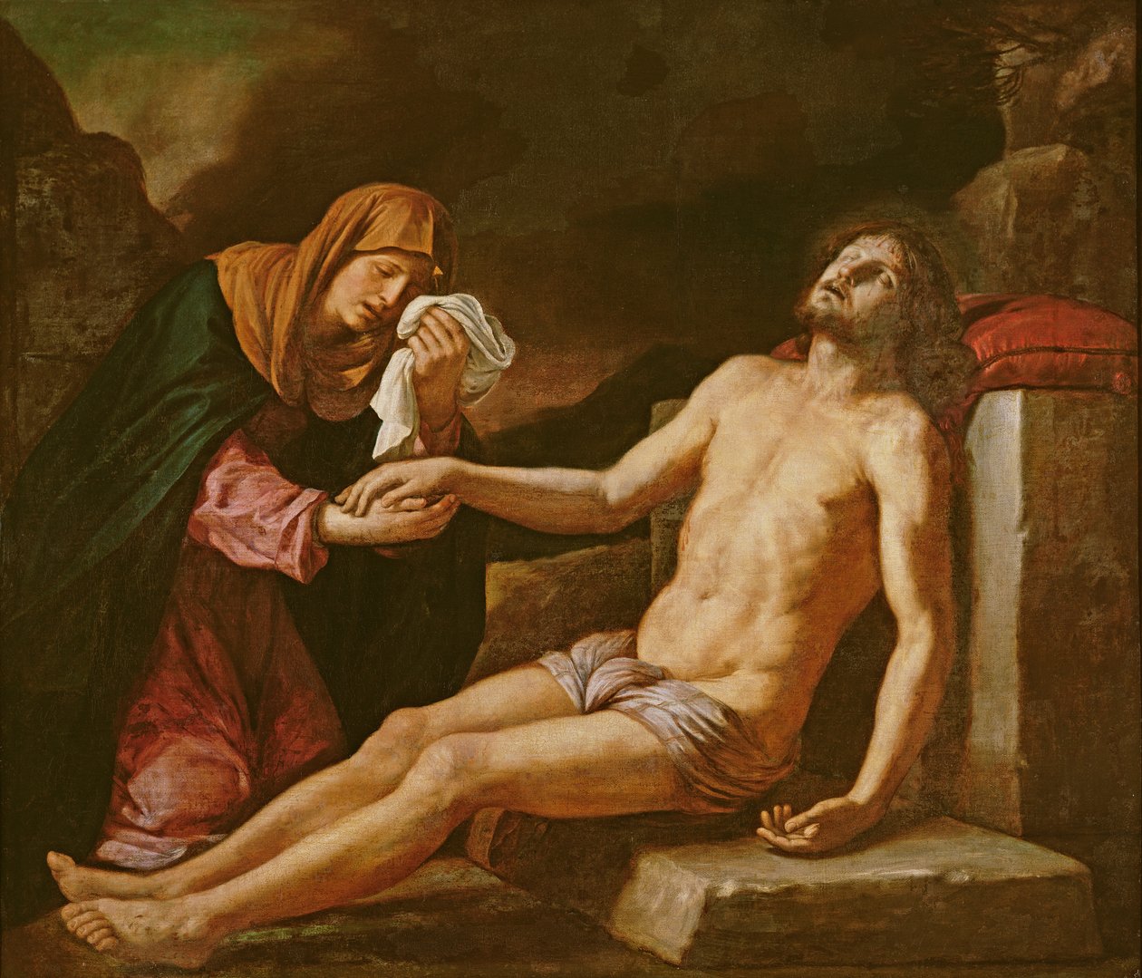 İsa Bakire tarafından yas tutuldu by Giovanni Francesco Barbieri