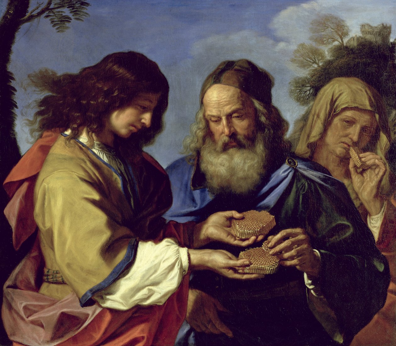 Samson Ailesine Petek Sunuyor by Giovanni Francesco Barbieri