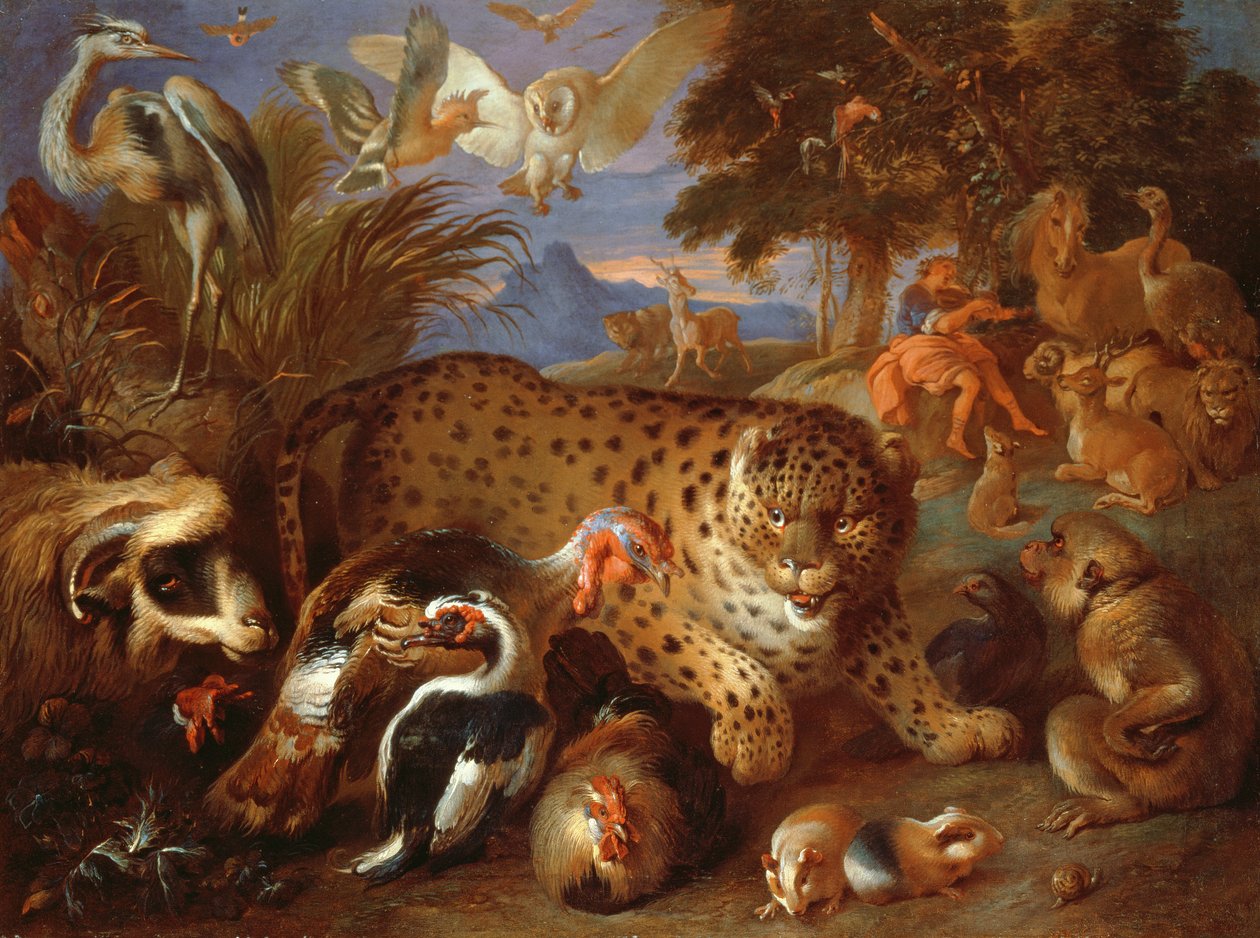 Hayvanları Büyüleyen Orpheus by Giovanni Francesco Castiglione