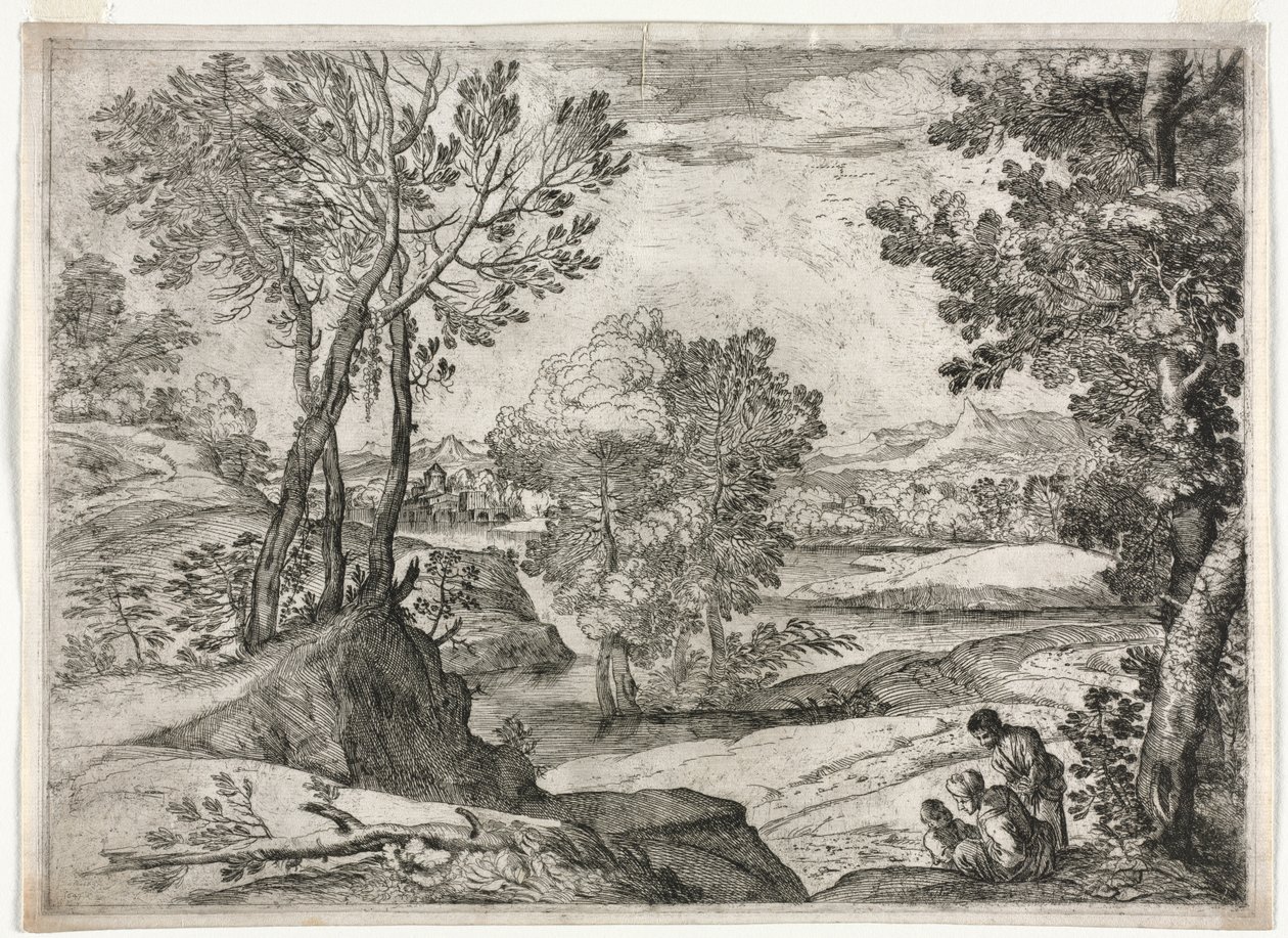 Aile ile Manzara by Giovanni Francesco Grimaldi