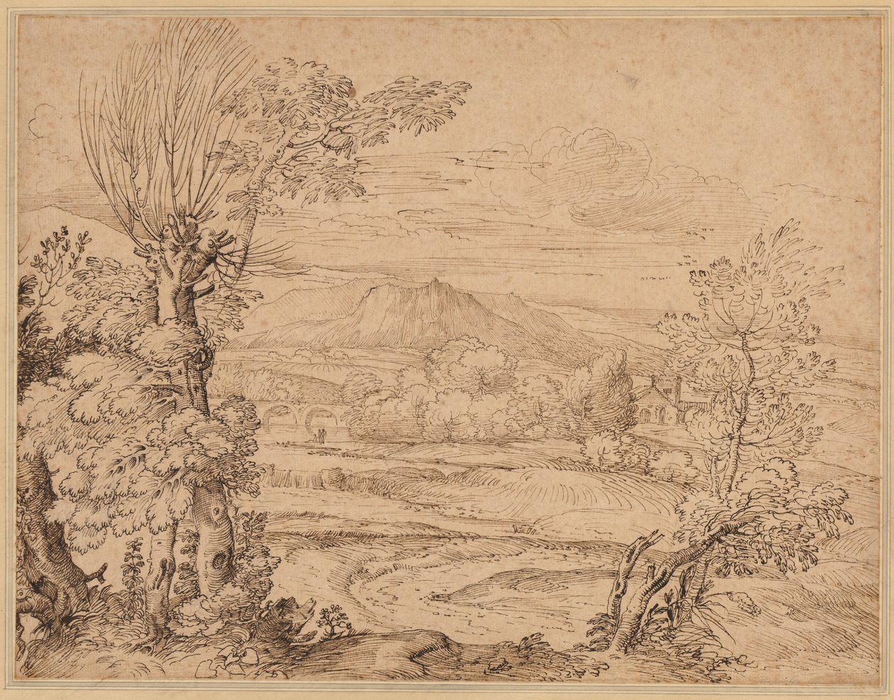 Bir Nehir ve Su Kemeri ile manzara, 1600