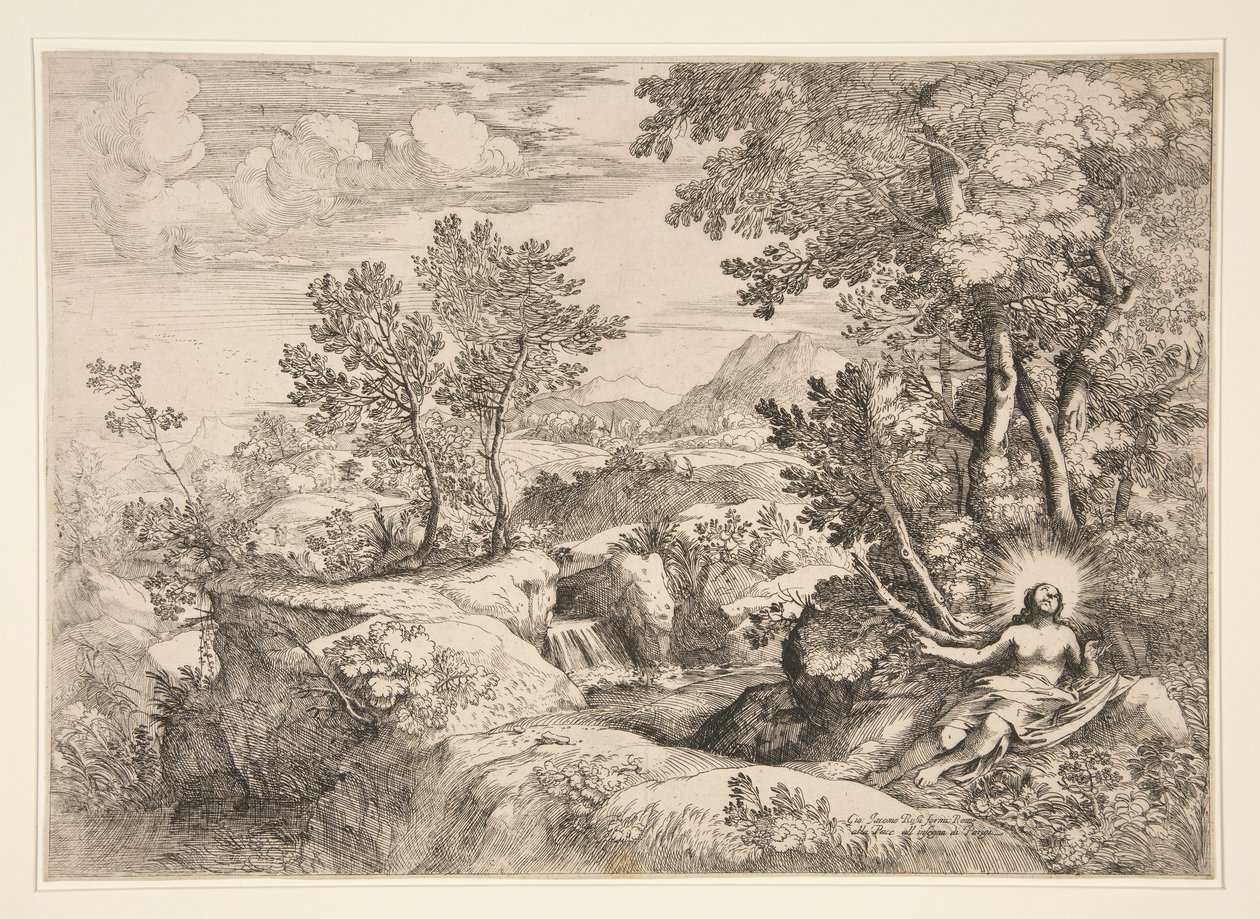 Bir Manzarada Mecdelli Meryem by Giovanni Francesco Grimaldi
