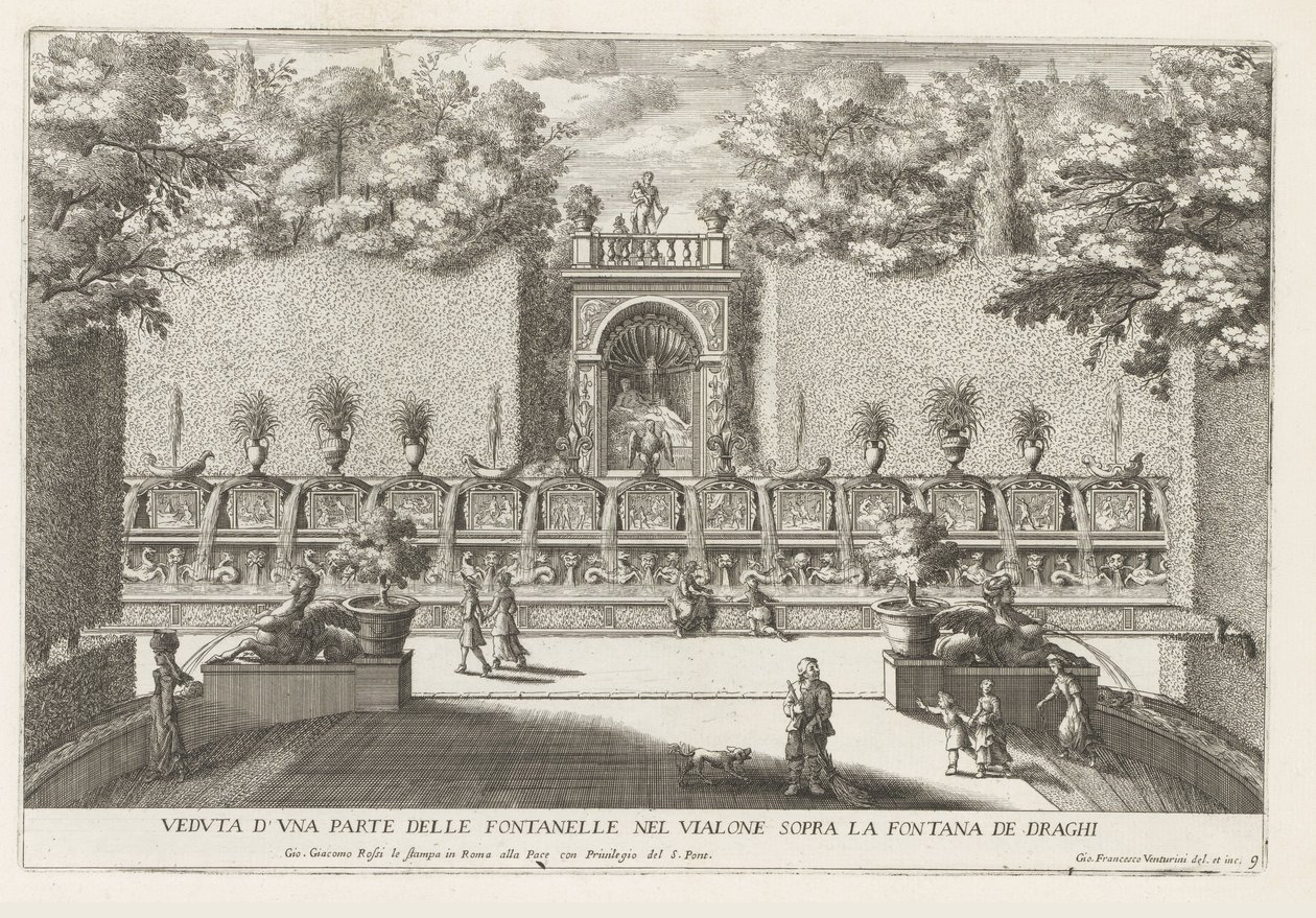 Fontein in de tuinen van de Villa d