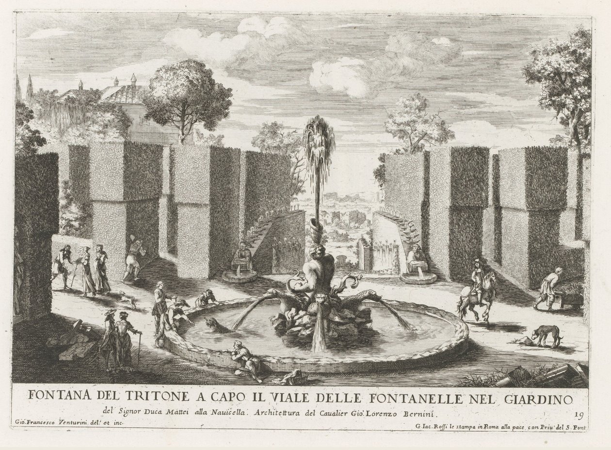 Fontein, de tuinen van de Villa Celimontana te Roma