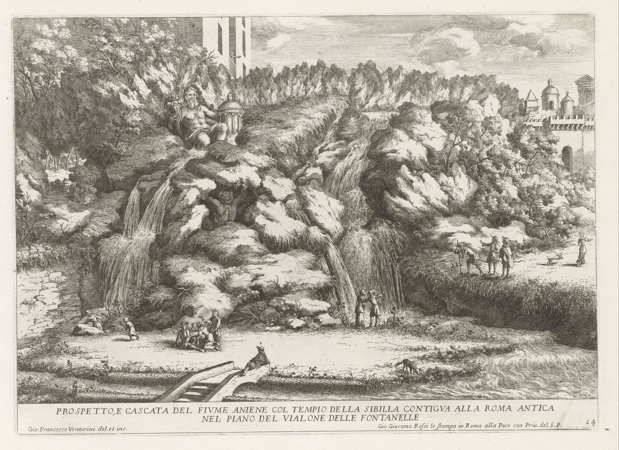 Landschap, Tempel van de Tiburtijnse Sibille t ve Tivoli