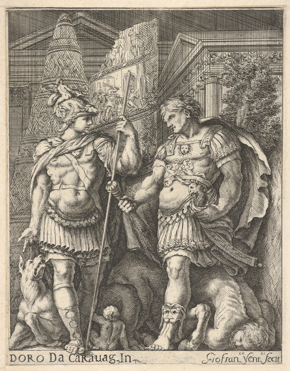 İki Romalı Asker, 17. yüzyıl. by Giovanni Francesco Venturini