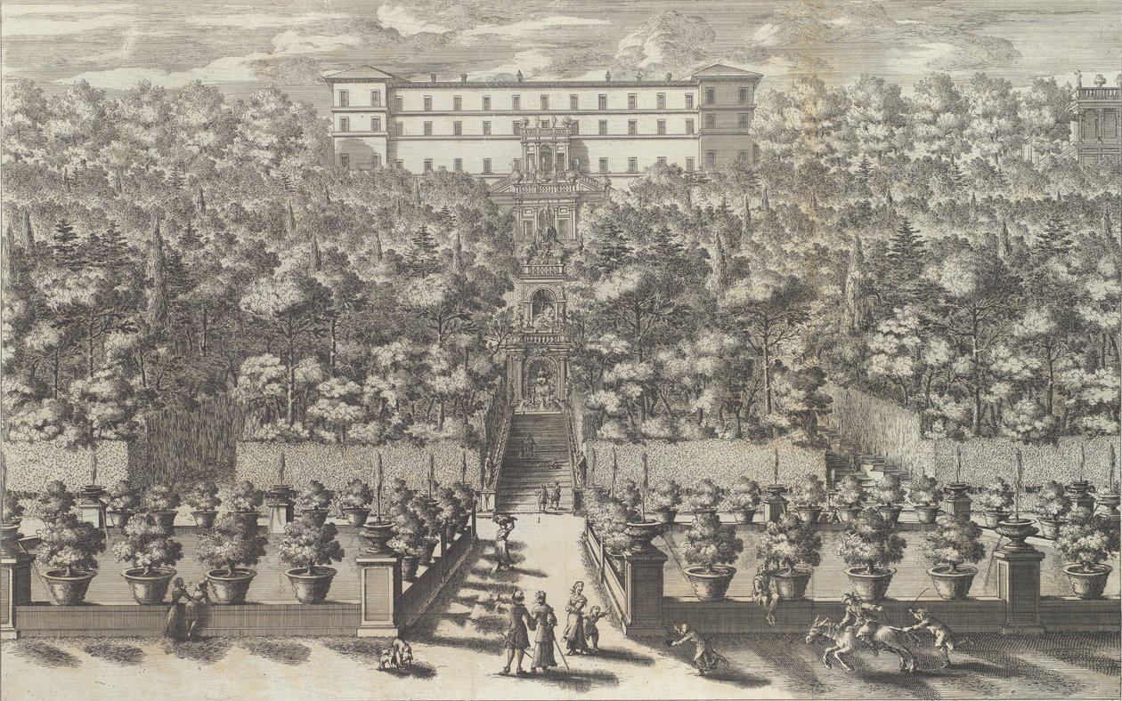 Sarayın Çeşmeli Bahçe Katından Görünümü..., 1691 veya sonrası. by Giovanni Francesco Venturini