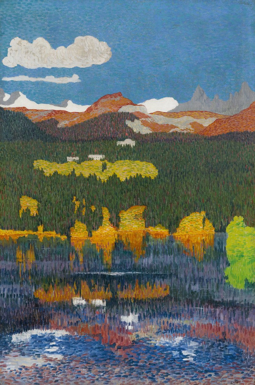 Flims Panoraması. Üç Parçalı, sol panel, 1904. by Giovanni Giacometti